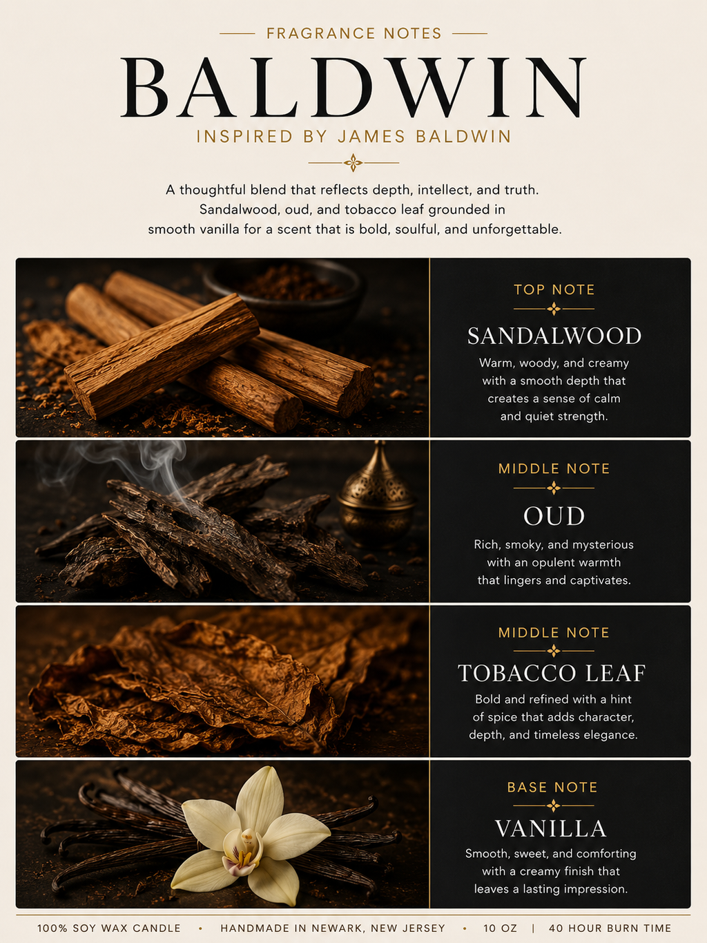 James "Baldwin" Scented Candle